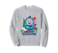 Thomas & Friends - Feliz Navidad Sudadera, Unisex para Adultos, Gris Jaspeado, M