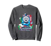 Thomas & Friends - Feliz Navidad Sudadera, Unisex para Adultos, Jaspeado Oscuro, L
