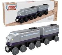 Thomas & Friends Ferrocarril de madera, motor Kenji y coche de carbón, tren de empuje hecho de madera de origen sostenible para niños de 2 años en adelante (exclusivo de Amazon)