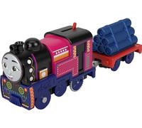 Thomas y sus amigos Locomotora Toby motorizada con vagón de carga, tren de juguete que se puede conectar a otros, +3 años (Mattel HTN30)