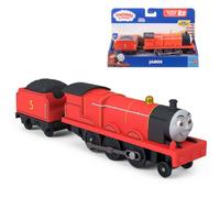 Thomas & Friends Locomotora Motorizada James y Vagón de Fisher-Price | Tren de Juguete a Pilas y Vagón, Personajes Clásicos del Ferrocarril, Para Preescolares, JLL51