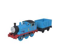 Thomas & Friends Locomotora Motorizada Thomas y Vagón de Carga Fisher-Price | Tren de juguete a pilas y vagón para preescolares, clásico de la serie ferroviaria, JLL45