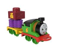 Thomas & Friends Mi primer Percy, Tren de juguete para empujar con 1 locomotora, 1 vagón y 2 piezas de carga para apilar, juguete regalo para niños y niñas +18 meses, HXP53