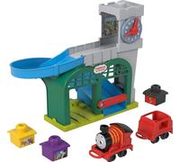 Thomas & Friends, Thomas y Sus Amigos Juguetes para niños pequeños My First estación de Tren de Knapford con Carga apilada y tambaleante para niños a Partir de 18 Meses, HXW24