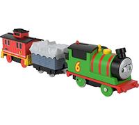 Thomas & Friends Tren de juguete Percy motorizado con vagón freno Bruno a pilas, a partir de 3 años