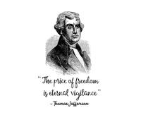 Thomas Jefferson The price of freedom is eternal vigilance liberty Thomas Jefferson Quotes Lined Notebook