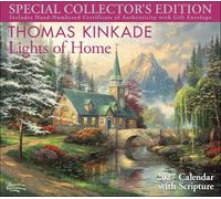 Thomas Kinkade Collector's Scripture Edition 2027 Deluxe Wall Calendar + Print: Lights of Home