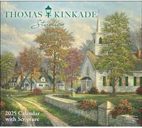 Thomas Kinkade Studios 2025 Deluxe Wall Calendar with Scripture