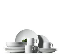 Thomas Loft - Vajilla de Porcelana de 16 Piezas, 4 Platos de Desayuno, 4 Platos Llanos, 4 Platos hondos y 4 Tazas, Color Blanco