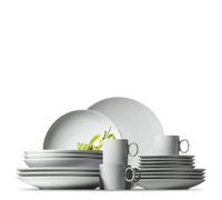 Thomas Loft - Vajilla de porcelana de 16 piezas, color blanco