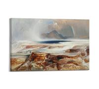 Thomas Moran-Hot Springs Of The Yellowstone Classic Works Pósteres de obras de arte impresas para pared, lienzo, decoración de regalo, decoración del hogar, 60 x 90 cm