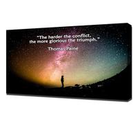 Thomas Paine - Cita motivacional inspiradora - Impresión sobre lienzo sobre un marco de madera - Imagen perfecta para decoración de pared