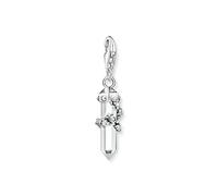 THOMAS SABO 1908-690-14 - Colgante de cuarzo Milky de plata de ley 925 con circonitas blancas, 32 x 7 mm, 1908-690-14, talla única, Plata esterlina, Circonita cúbica