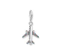 THOMAS SABO 1914-342-7 - Colgante de avión de plata de ley 925 ligeramente ennegrecida con circonitas cúbicas, 31 x 16 mm, 1914-342-7, talla única, Plata esterlina, Circonita cúbica
