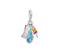 THOMAS SABO 1929-340-7 - Colgante de plata de ley 925 con diseño de gafas de sol, color turquesa, rosa, rosa y naranja y piedras de colores, 32 x 6 mm, talla única, Plata esterlina, Circonita cúbica