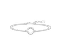 THOMAS SABO A1878-051-14-L19v - Pulsera de plata de ley 925, diseño de círculo con piedras blancas, longitud de 19 cm, 19 cm, Plata de ley, Circonita cúbica