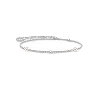 THOMAS SABO Pulsera de piedras blancas de plata de ley 925, 16-19 cm de longitud