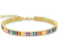 THOMAS SABO A2030-996-7-L19V - Pulsera de tenis para mujer (plata de ley 925 chapada en oro amarillo 750, longitud: 16-19 cm), color dorado, 16-19 cm, Plata de ley Oro amarillo, Circonita cúbica