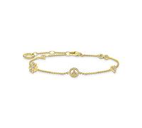 THOMAS SABO A2039-414-14-L19V - Pulsera para mujer con símbolos de plata de ley 925, chapado en oro amarillo 750 con circonitas