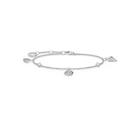 THOMAS SABO A2060-051-14-L19V - Pulsera para mujer con colgante de concha y circonitas (plata de ley 925, longitud: 16-19 cm), 19cm, Plata, No es una piedra preciosa