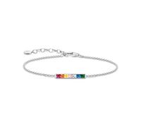 THOMAS SABO A2068-477-7-L19V - Pulsera para mujer (plata de ley 925, 16-19 cm), diseño de piedras de colores, 16-19 cm, Plata de ley, Circonita cúbica