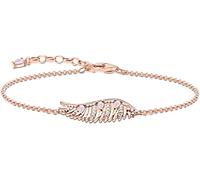 THOMAS SABO A2070-323-9-L19V - Pulsera para mujer con alas de fénix con piedras rosas de oro rosa, plata de ley 925 con chapado en oro rosa 750, longitud: 16-19 cm, 16-19 cm, Plata de ley Oro rosa,