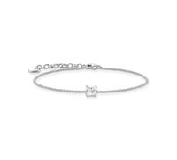 THOMAS SABO A2158-051-14-L19V - Pulsera con colgante de piedra (plata 925 reciclada, 16-19 cm), color blanco, L19V, Plata de ley, Circonita cúbica