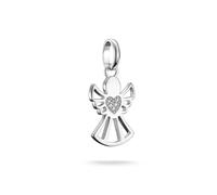 THOMAS SABO Abalorio de guardián del amor, diseño de ángel, hecho de plata 925 reciclada, con corazón y circonita, joya para mujer para pulsera y cadena, Connect Charm