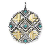 Thomas Sabo "África de Adornos de Navidad de Oro Chapado en Oro Amarillo/ennegrecido/simulado Turquesa Colgante