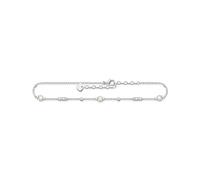THOMAS SABO AK0034-167-14-L27V - Tobillera de plata de ley 925 con perlas cultivadas en agua dulce y circonitas cúbicas (22-27 cm), color blanco, 22-27 cm, Plata de ley, Circonita cúbica