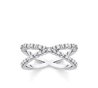 Thomas Sabo Anillo bolas con piedras blancas plata de ley 925 TR2318-051-14-60