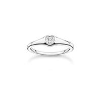 THOMAS SABO Anillo de corazón para mujer, 54, Plata de ley, Zirconia cúbica