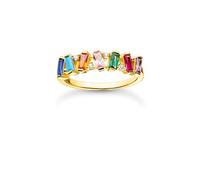 Thomas Sabo Anillo de declaración Señoras Plata dorada circonita - TR2346-488-7-58