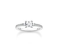 THOMAS SABO Anillo de mujer con piedra blanca de plata de ley 925 TR2397-051-14, 56, Plata de ley, Zirconia cúbica