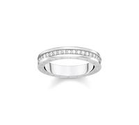 THOMAS SABO Anillo de mujer con piedras blancas Pavé plata de ley 925 TR2254-051-14, 58, Metal precioso, Zirconia cúbica