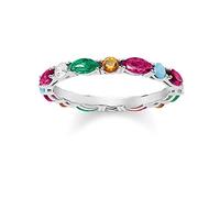 THOMAS SABO - Anillo de Mujer Piedras de Colores, Plata de Ley 925, Talla 54