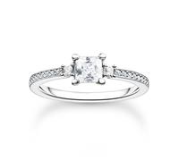 THOMAS SABO Anillo de mujer con piedra blanca de plata de ley 925 TR2397-051-14, 54, Plata de ley, Zirconia cúbica