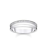 Thomas Sabo anillo doble piedras blancas plata de ley 925 TR2316-051-14-56