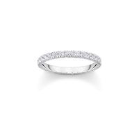 THOMAS SABO Anillo en delicado diseño con piedras blancas, plata de ley 925 reciclada y circonita TR2467-051-14, 56, Metal precioso