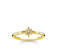 Thomas Sabo Anillo estrella con piedras plata chapada en oro TR2317-414-14-54