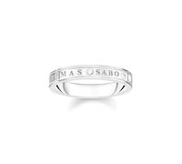 THOMAS SABO Anillo para mujer con piedras blancas de plata de ley 925 TR2253-051-14, 56, Metal precioso, Zirconia cúbica