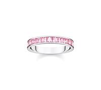 THOMAS SABO Anillo para mujer con piedras rosas, plata de ley 925, TR2358-051-9, 56, Plata, Sin piedras preciosas