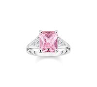 THOMAS SABO Anillo para mujer con piedras rosas y blancas de plata de ley 925 TR2362-051-9, 52, Plata, Sin piedras preciosas