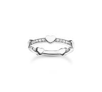 THOMAS SABO Anillo Pavé con corazones de plata de ley 925 TR2391-051-14, 52, Plata de ley, Zirconia cúbica