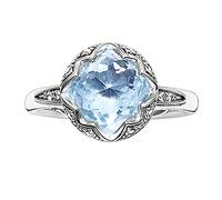 Thomas Sabo - Anillo The Purity of Lotos Mujer, Plata de Ley 925, con Circonitas Blancas