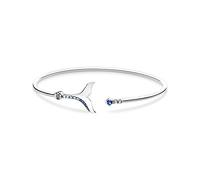 THOMAS SABO Brazalete para mujer con aleta de cola con piedras azules AR109-644-1, 16 cm, Plata de ley, Circonita cúbica