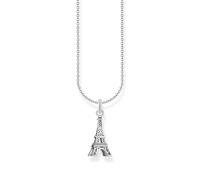THOMAS SABO Cadena con colgante de la Torre Eiffel de plata de ley 925 KE2236-643-14, talla única, Plata esterlina, Circonia cúbica