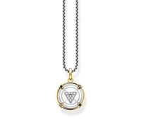 THOMAS SABO Cadena para hombre Elements of Nature de oro de plata de ley 925 con chapado en oro amarillo 750, longitud 50 cm, KE2151-849-7-L50V, 50cm, Plata esterlina Yellow Gold, Circonia cúbica
