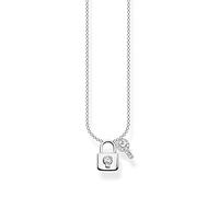THOMAS SABO Cadena para mujer con llave de plata de ley 925 KE2122-051-14-L45V, 38-45 cm, Plata esterlina, Circonia cúbica