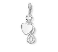Thomas Sabo Charm Club Colgante charm para mujer con símbolo de infinito y corazón, plata de ley 925, 1248-051-14
